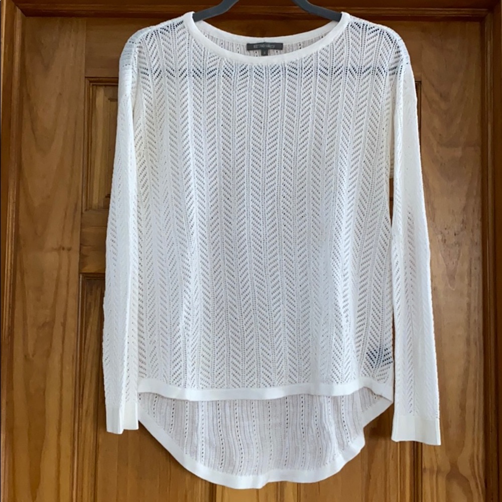 RETRO-ology white see through knit sweater S